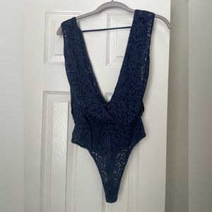 NWT navy Victoria’s Secret lace bodysuit